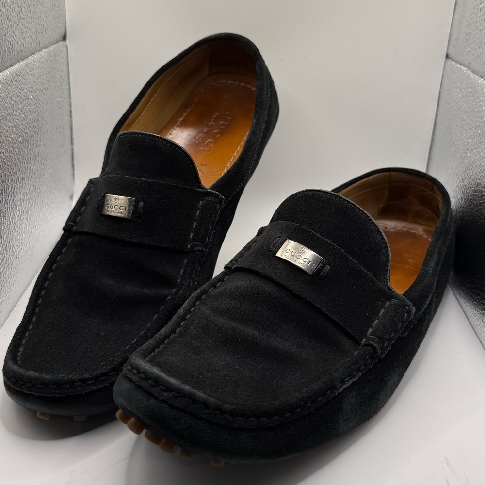 Vintage Gucci Slip On Suede Loafers